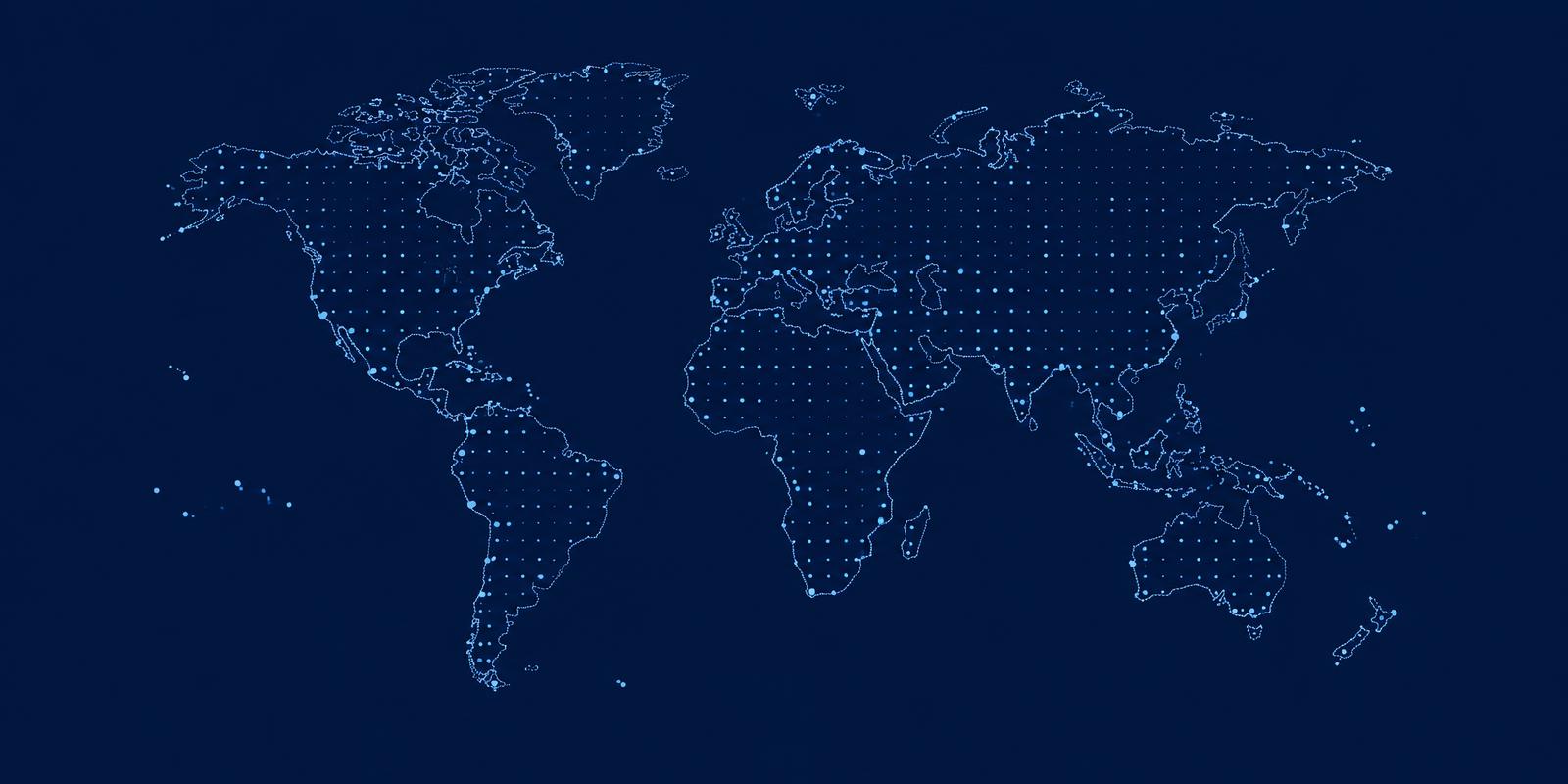 Stylised map illustrating the group's international network